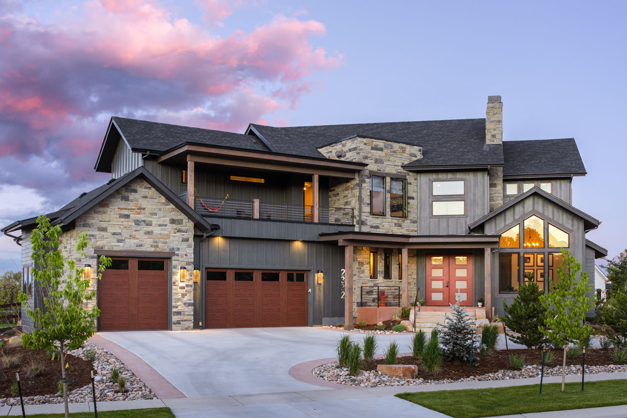 A modern house with architectural shingles
