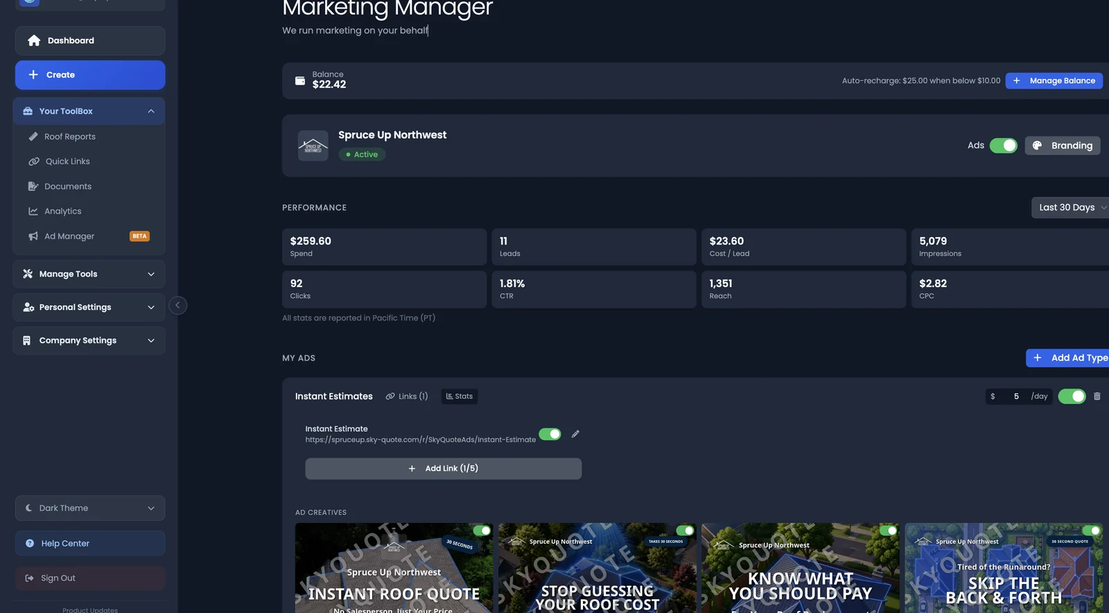 Auto-generated branded ad creatives