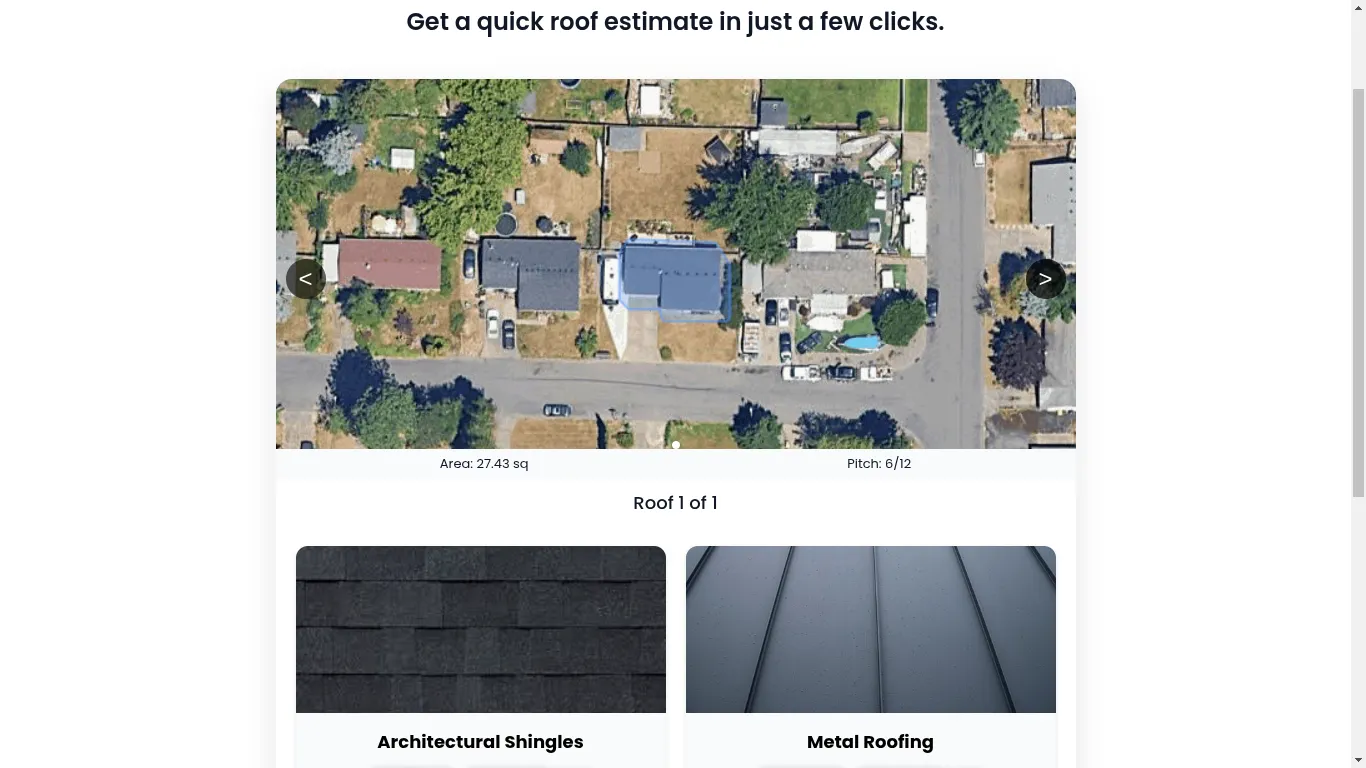 Instant Roof Quote Tool