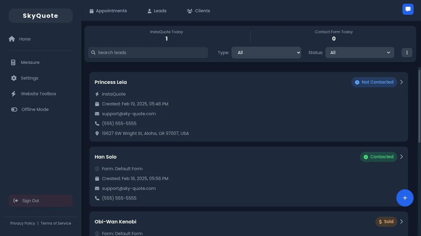 Leads Dashboard