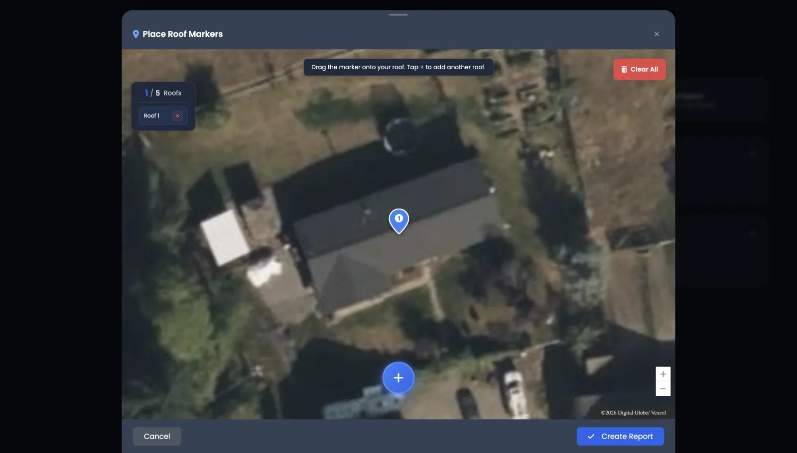 Step 1 — drop a marker on the roof