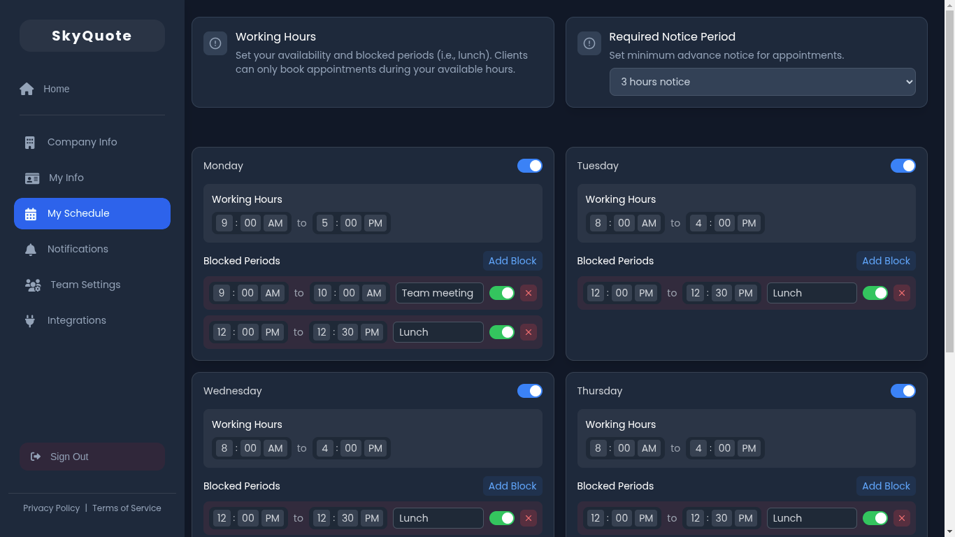 Schedule Management