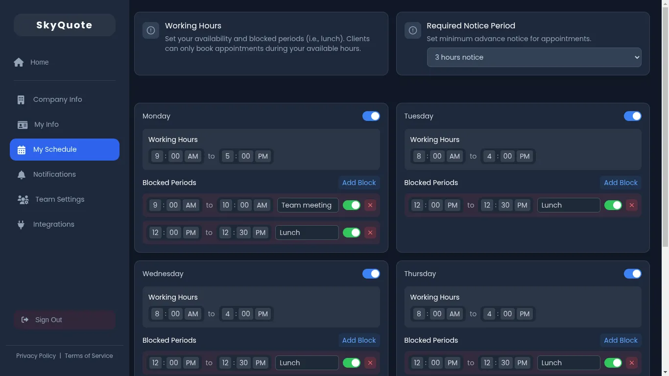 Schedule Management